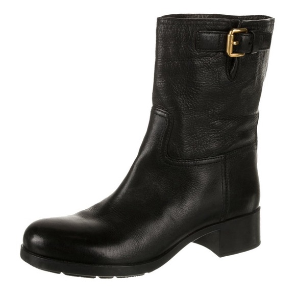 Prada Sport Leather Moto Boots - Picture 1 of 5